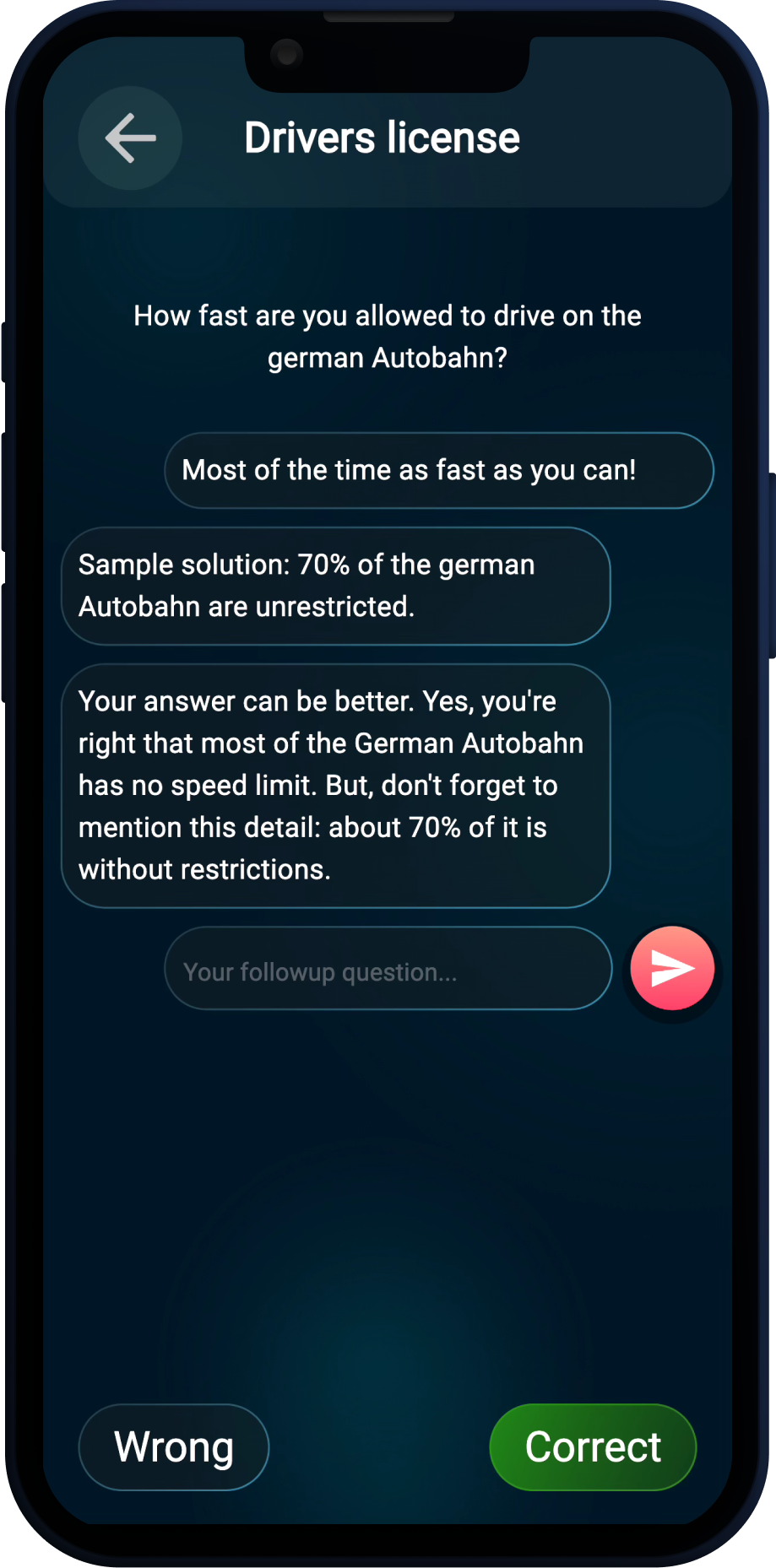 A open question screen in TriviaCrusher